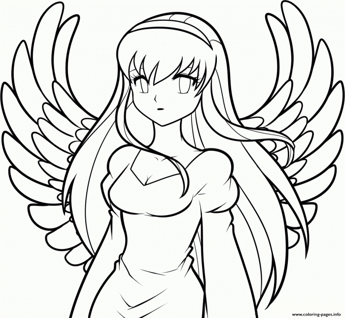 Female warrior dark angel anime coloring pages