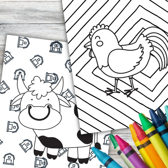 Farm animal coloring pages labled