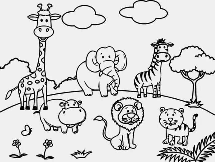 Zoo animal coloring pages preschool