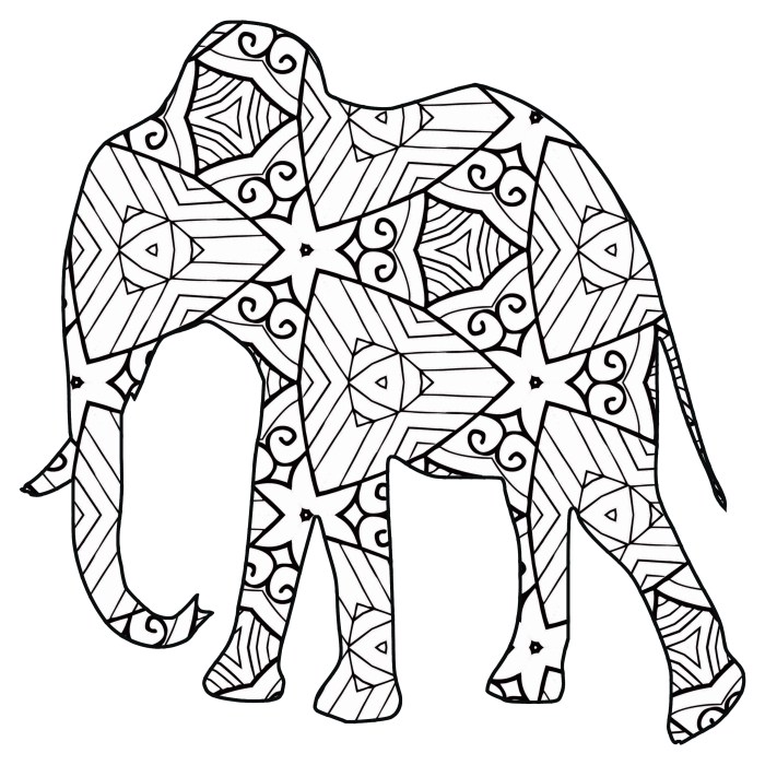 Geometric animal art coloring pages