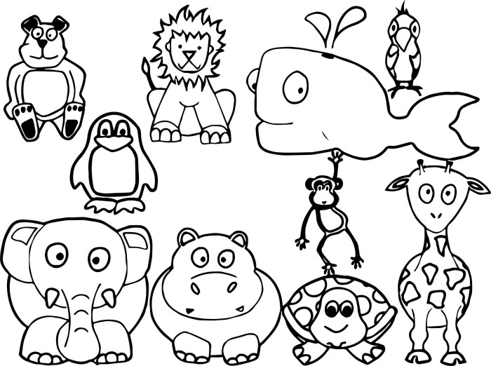 Easy animal coloring pages for toddlers