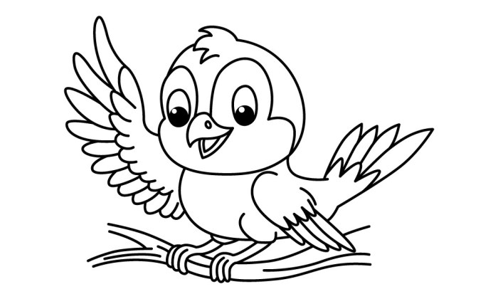 Coloring pages of animated birds