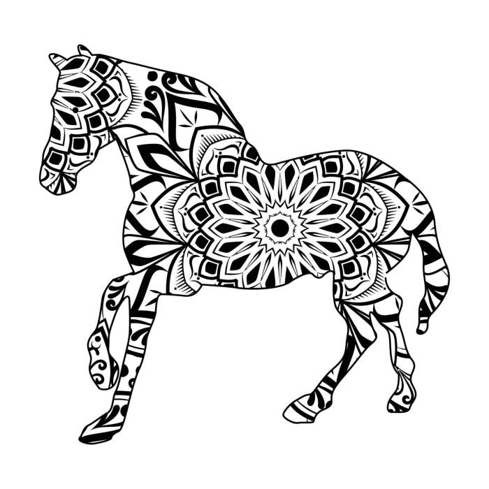 Horse mandala animal coloring pages