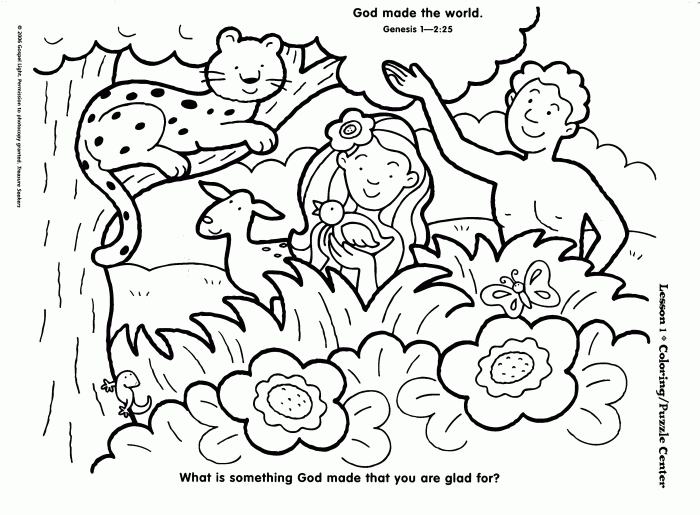 God created the animals coloring sheet