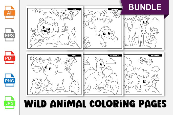 Fall animals feast coloring sheets