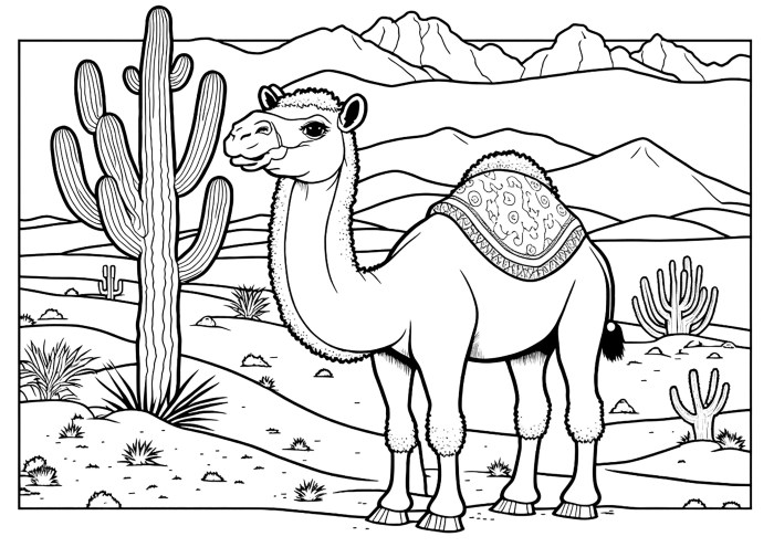 Desert animal coloring page