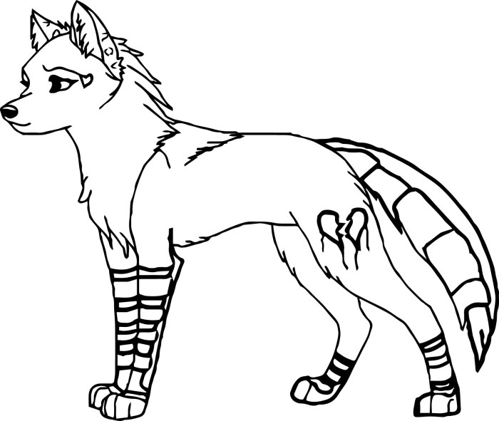 Cool anime wolf coloring pages