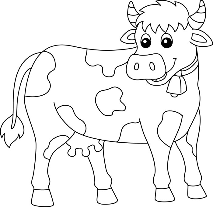 Farm animals clip art coloring cow