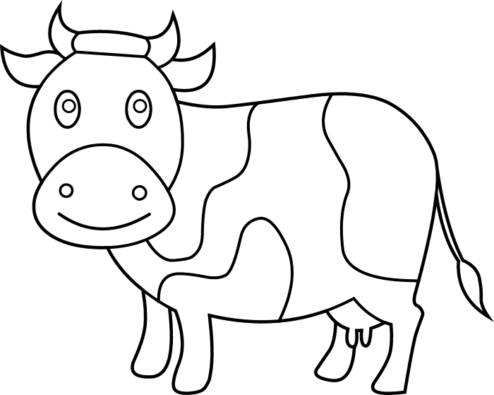 Farm animals clip art coloring cow