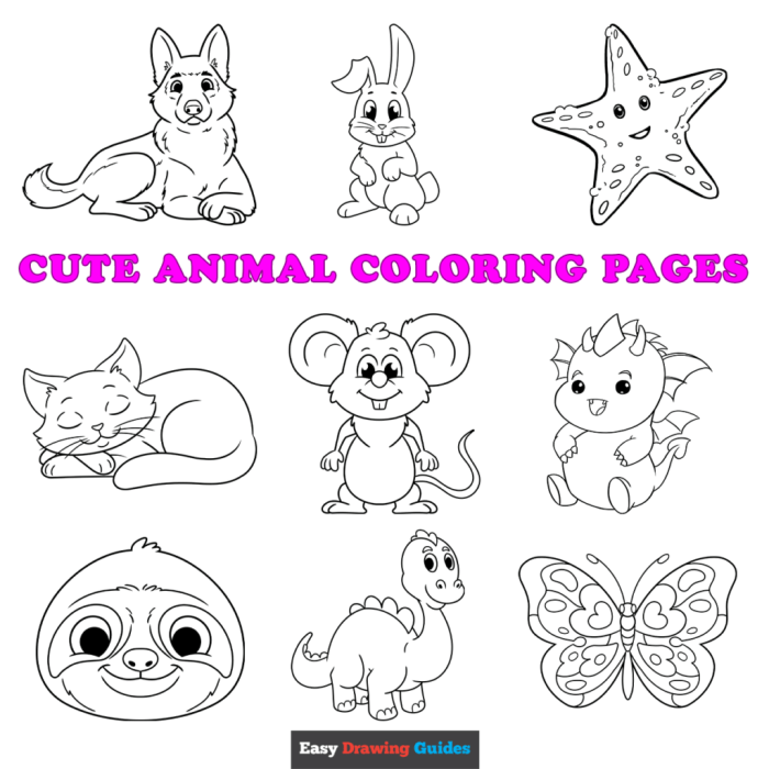 Elementary animal coloring pages