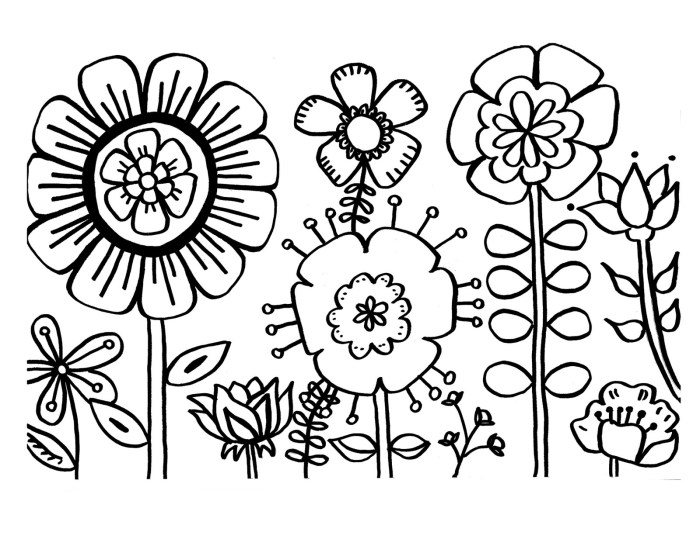 Coloring book images of flowers