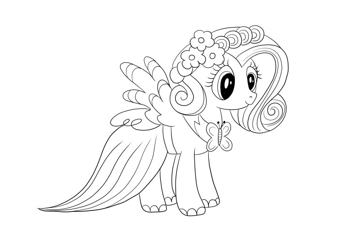 Equestria girls fluttershy with animals coloring pages