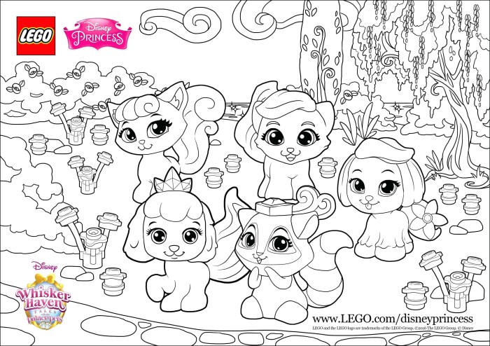 Princess animals coloring pages