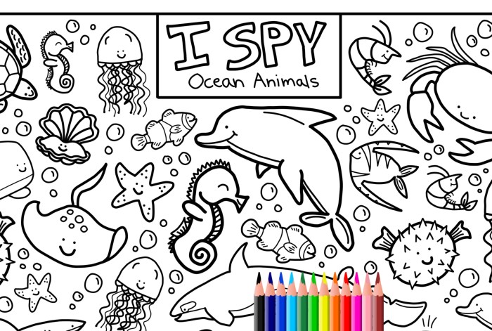 Ocean animals coloring book