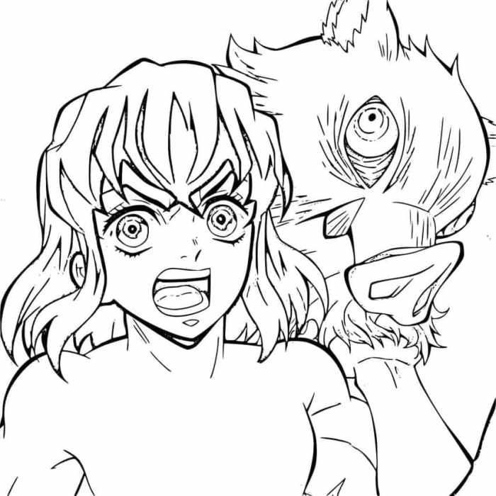 Anime coloring pages demon slayer inosuke