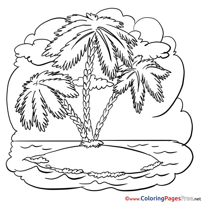 Coloring book palm tree