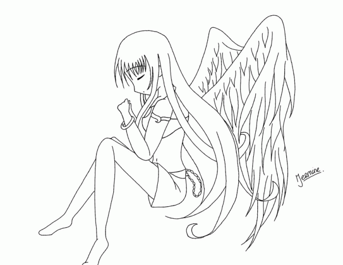 Dark angel anime coloring pages