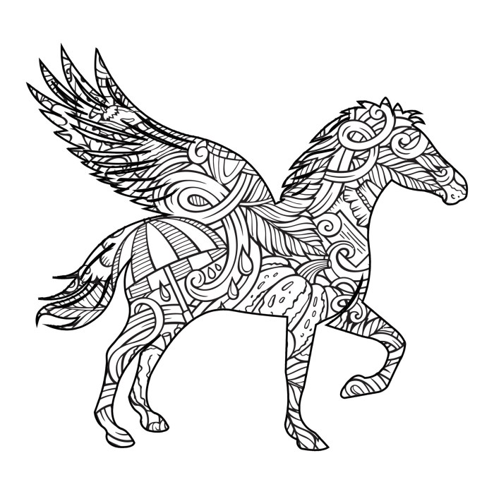 Horse mandala animal coloring pages