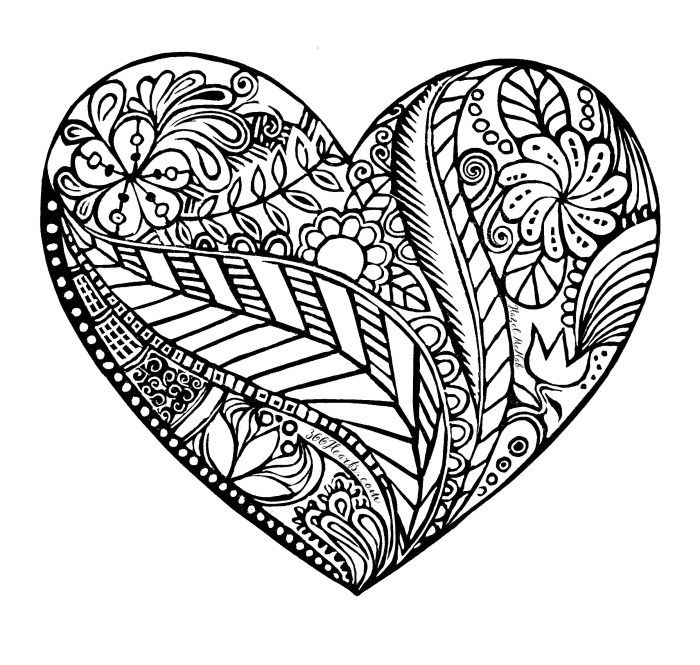 Coloring page animal heart