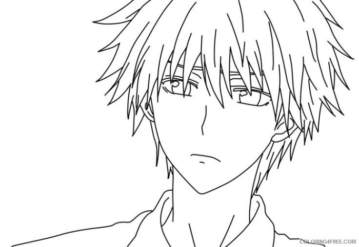 Depressed anime boy sad anime coloring pages