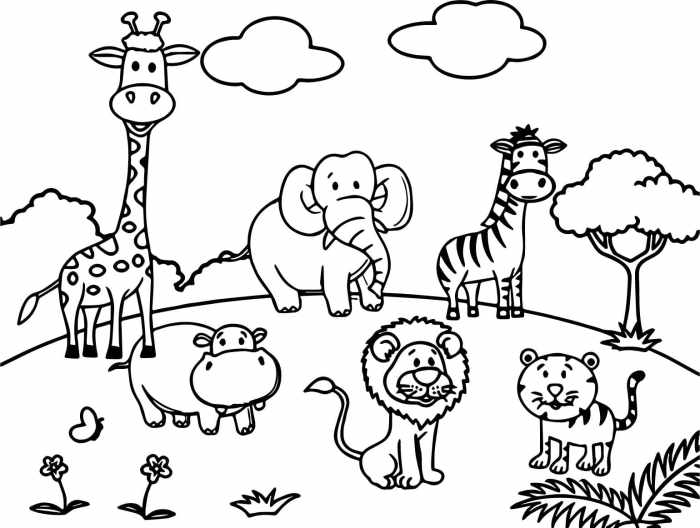 Animals coloring worksheets for kindergarten