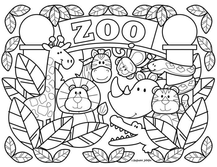 Abc zoo animals coloring pages