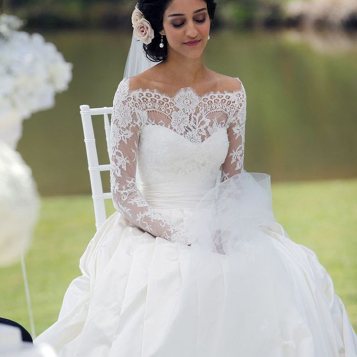 White wedding dress sleeves