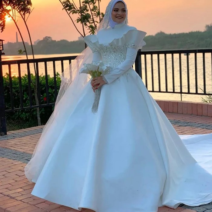 White muslim wedding dresses