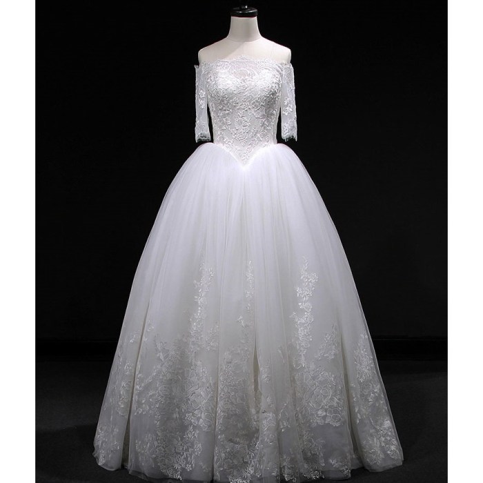 White short sleeve wedding dress