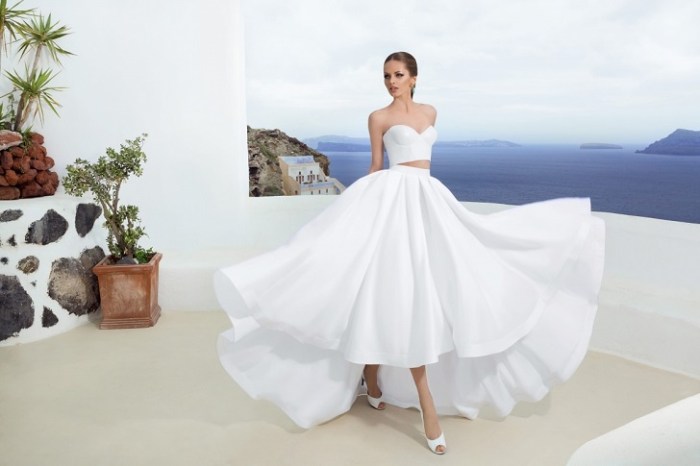 Crop top wedding dresses