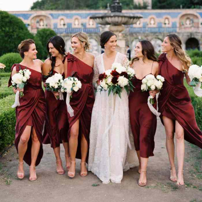 Wine color wedding dress